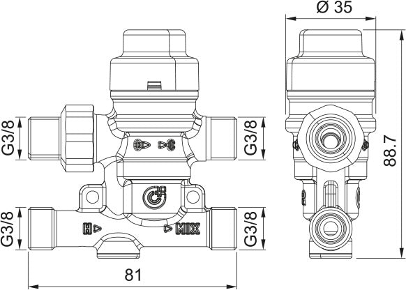 Franke Maris Water Hub Mixing Valve
