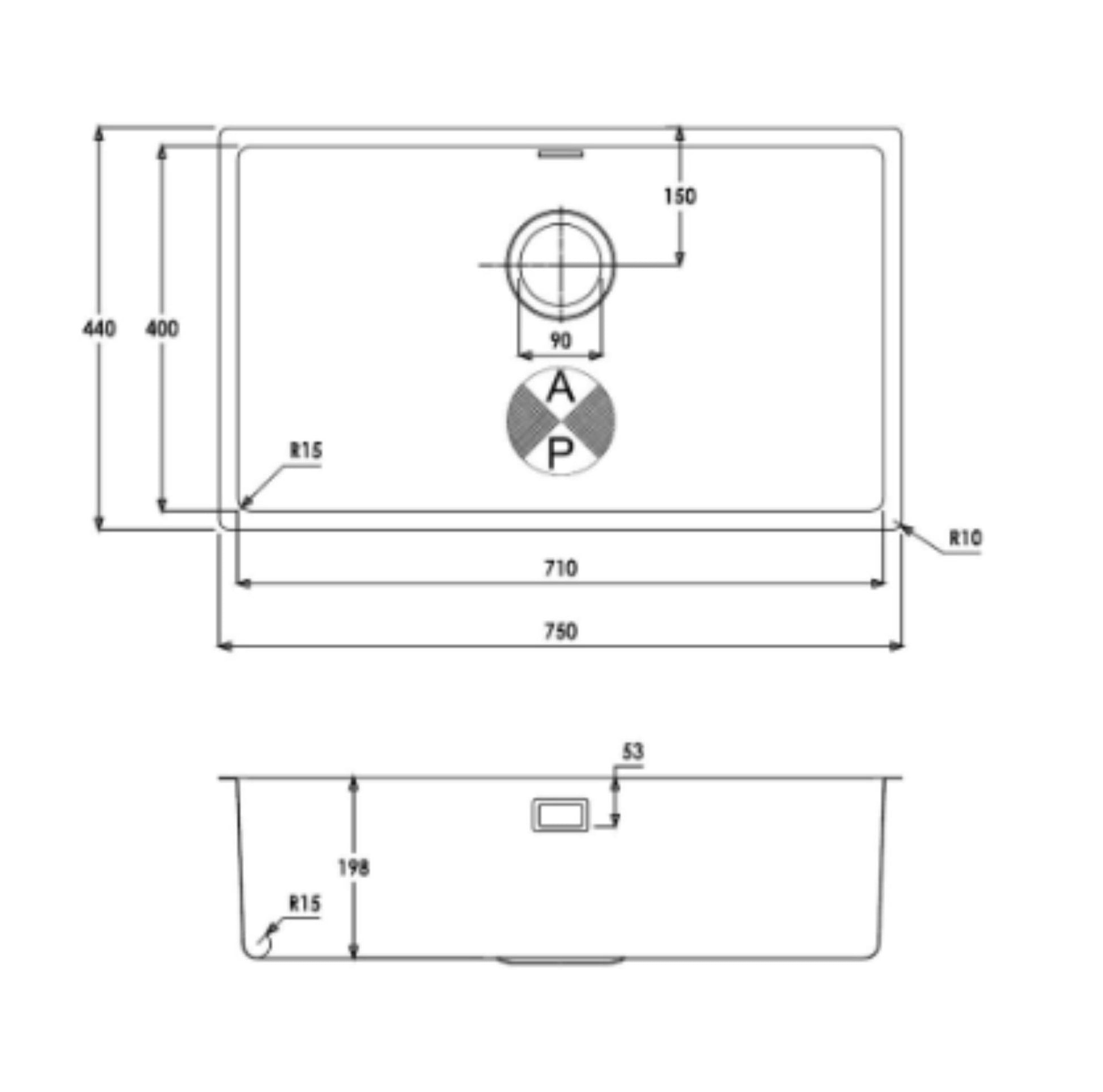 Abode Matrix R15 Extra Large Single Bowl Stainless Steel Kitchen Sink - The Tap Specialist
