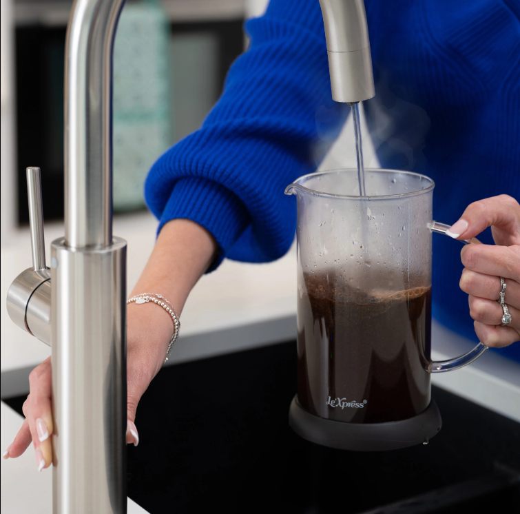 Aquatap Digital 5 in 1 Sparkling Instant Boiling, Chilled Filtered Water Tap| Fizz C Shape - The Tap Specialist