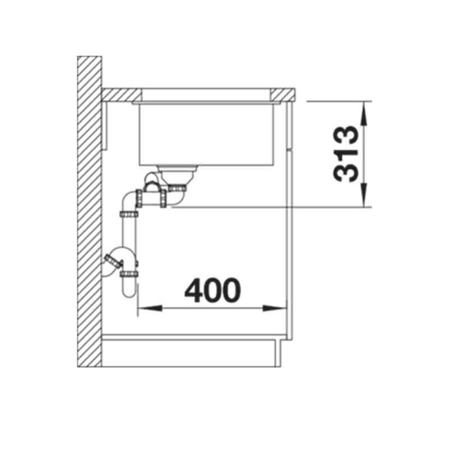 Blanco SUBLINE 340/160 - U LH Silgranit 1.5 Bowl Undermount Soft White Kitchen Sink - 527162 - The Tap Specialist