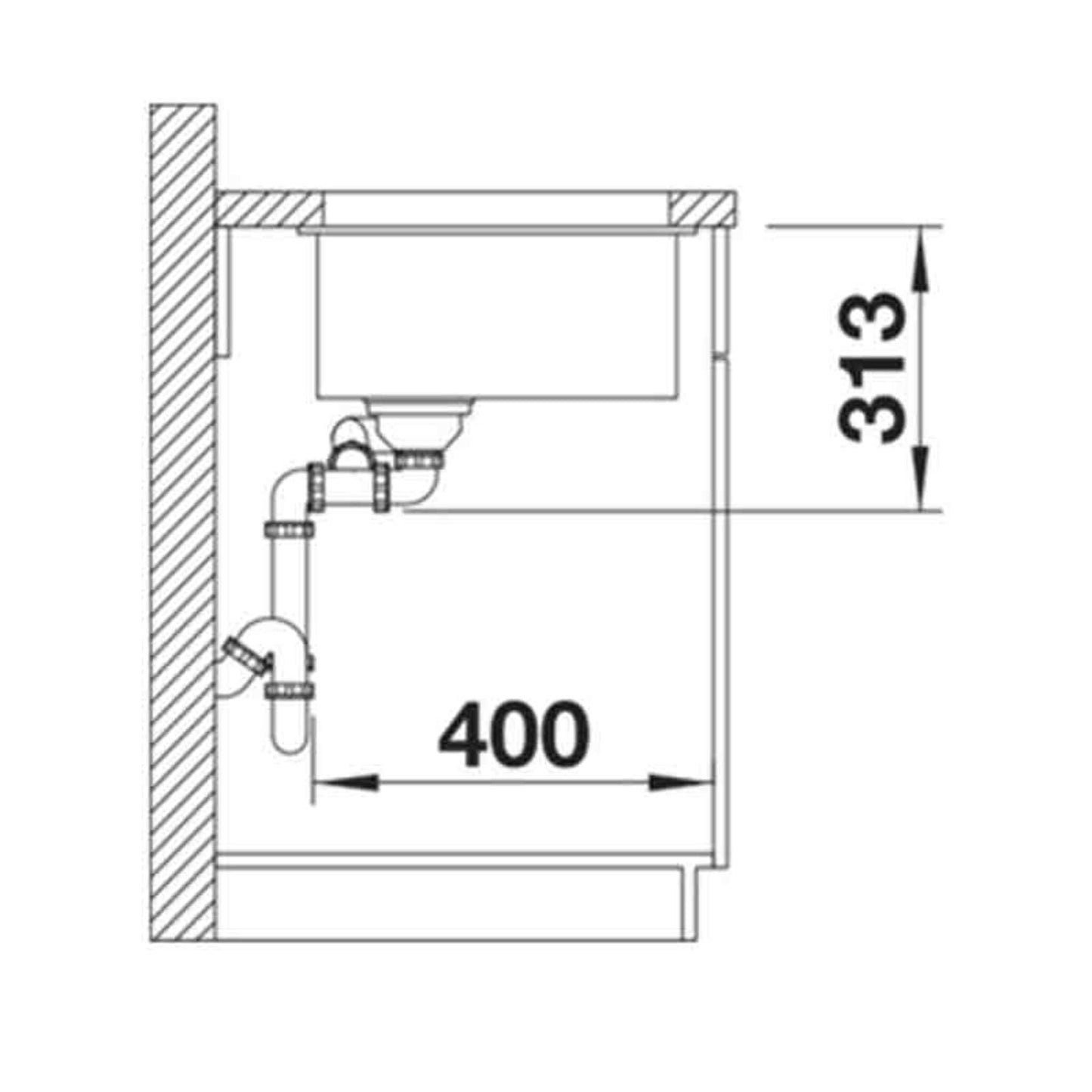 Blanco SUBLINE 340/160 - U LH Silgranit 1.5 Bowl Undermount Volcano Grey Kitchen Sink - 527345 - The Tap Specialist