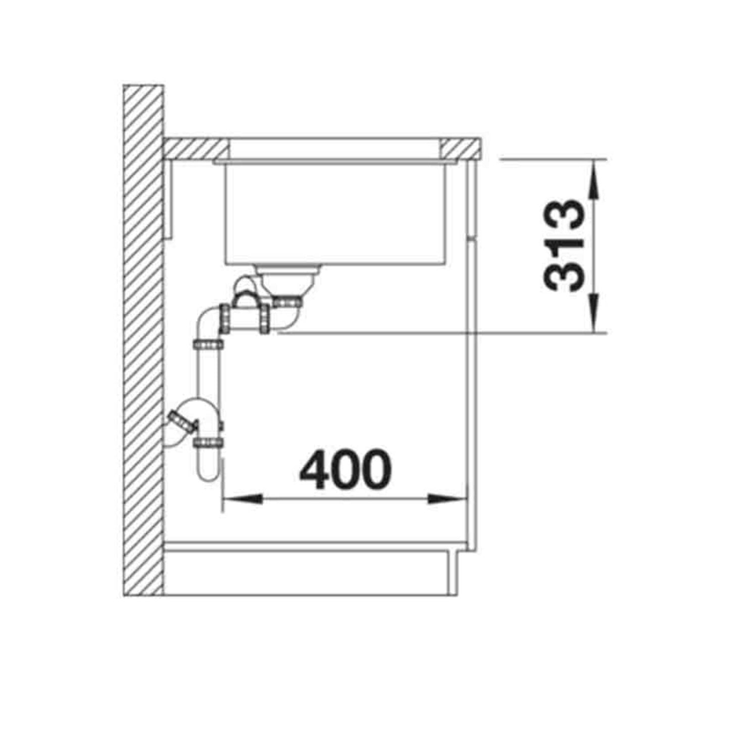 Blanco SUBLINE 340/160 - U RH Silgranit 1.5 Bowl Undermount Volcano Grey Kitchen Sink - 527346 - The Tap Specialist