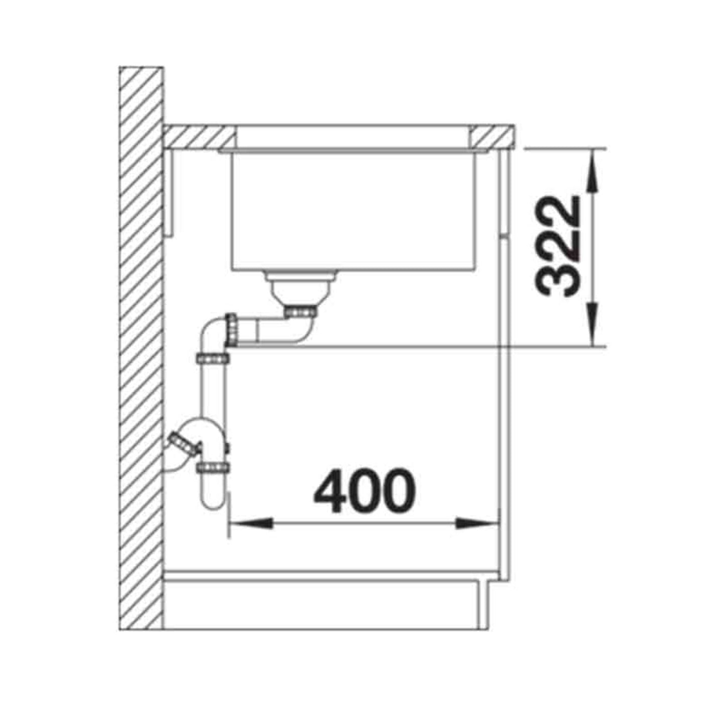 Blanco SUBLINE 700 - U Level Silgranit 1.5 Bowl Undermount Rock Grey Kitchen Sink - 523539 - The Tap Specialist
