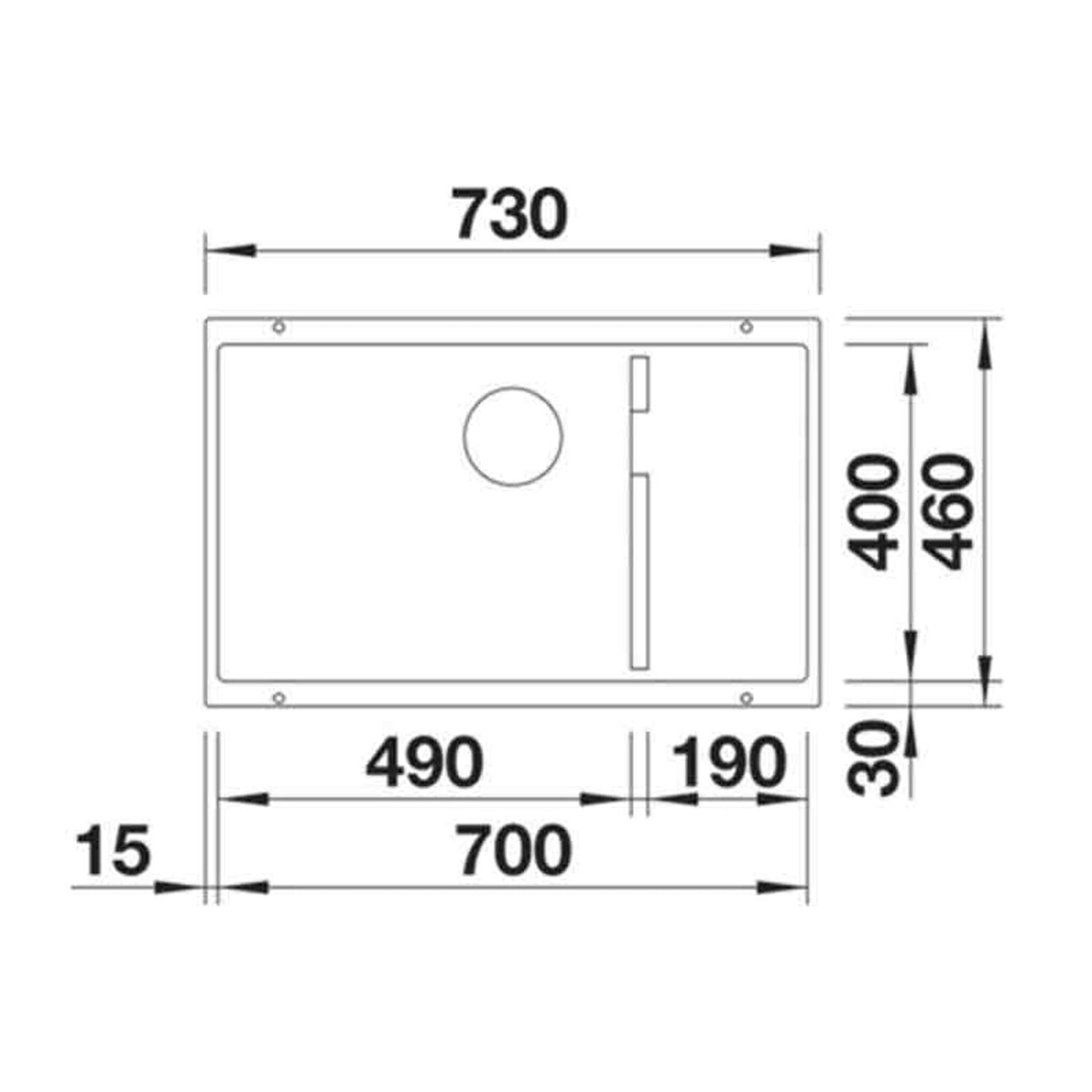 Blanco SUBLINE 700 - U Level Silgranit 1.5 Bowl Undermount Rock Grey Kitchen Sink - 523539 - The Tap Specialist