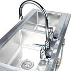 COOLWEST Commercial Wall Mount Faucet 8 Inch Center with 8"Gooseneck Swivel Spout 2 Handles Heavy Duty Brass Kitchen Sink Faucet Chrome Finish - The Tap Specialist