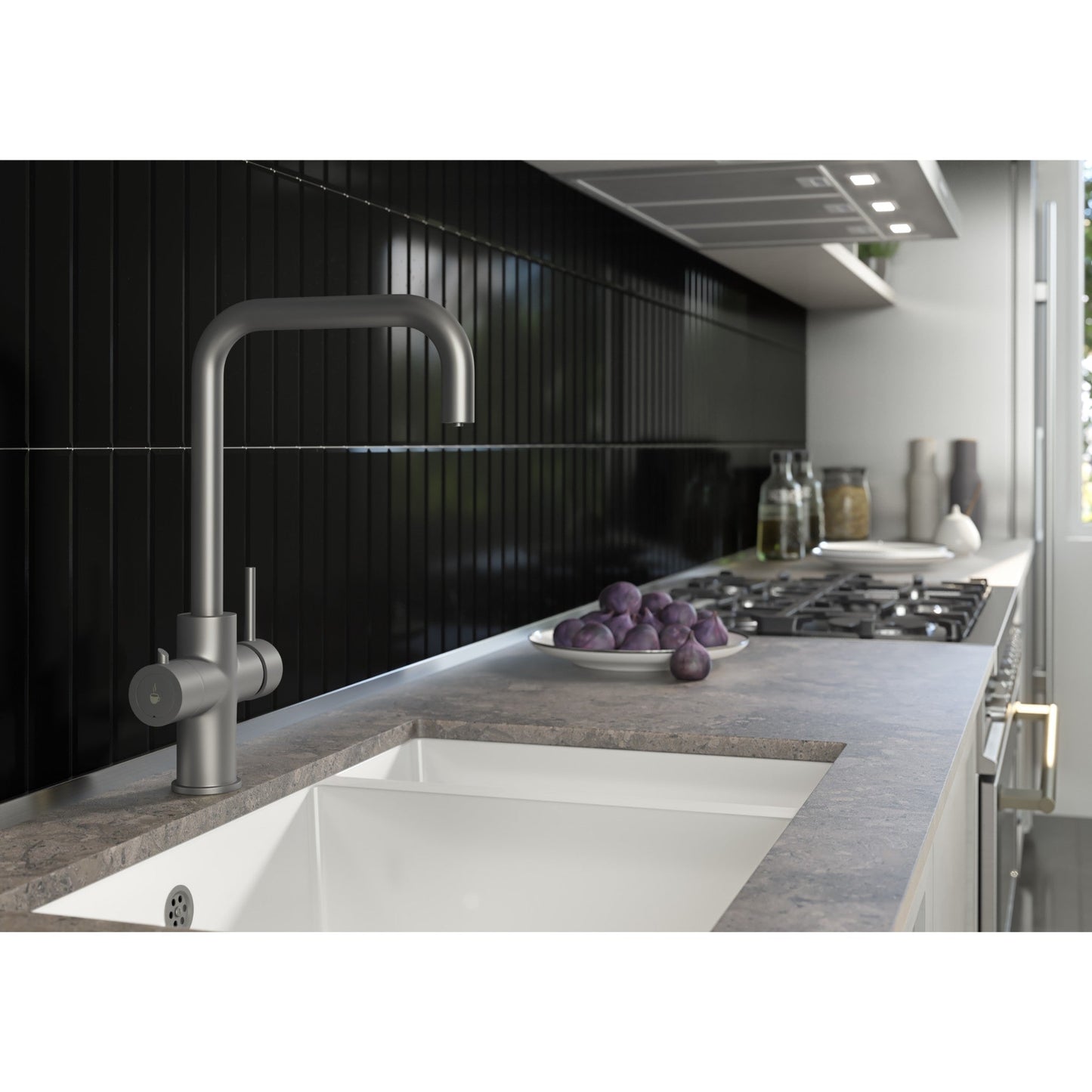 Ellsi 3 - in - 1 Instant Hot Water Tap Standard - Brushed Steel finish - The Tap Specialist