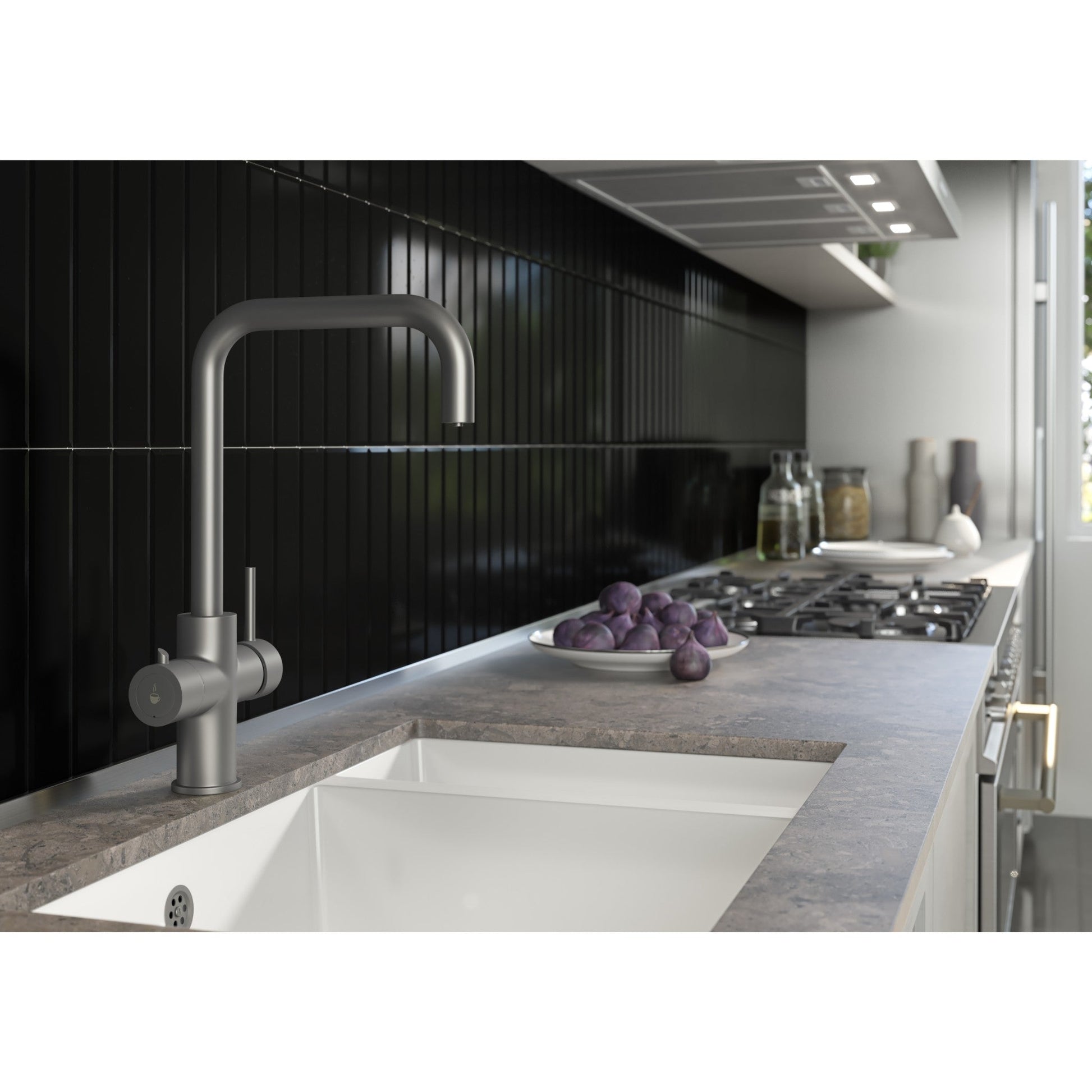 Ellsi 3 - in - 1 Instant Hot Water Tap Standard - Brushed Steel finish - The Tap Specialist