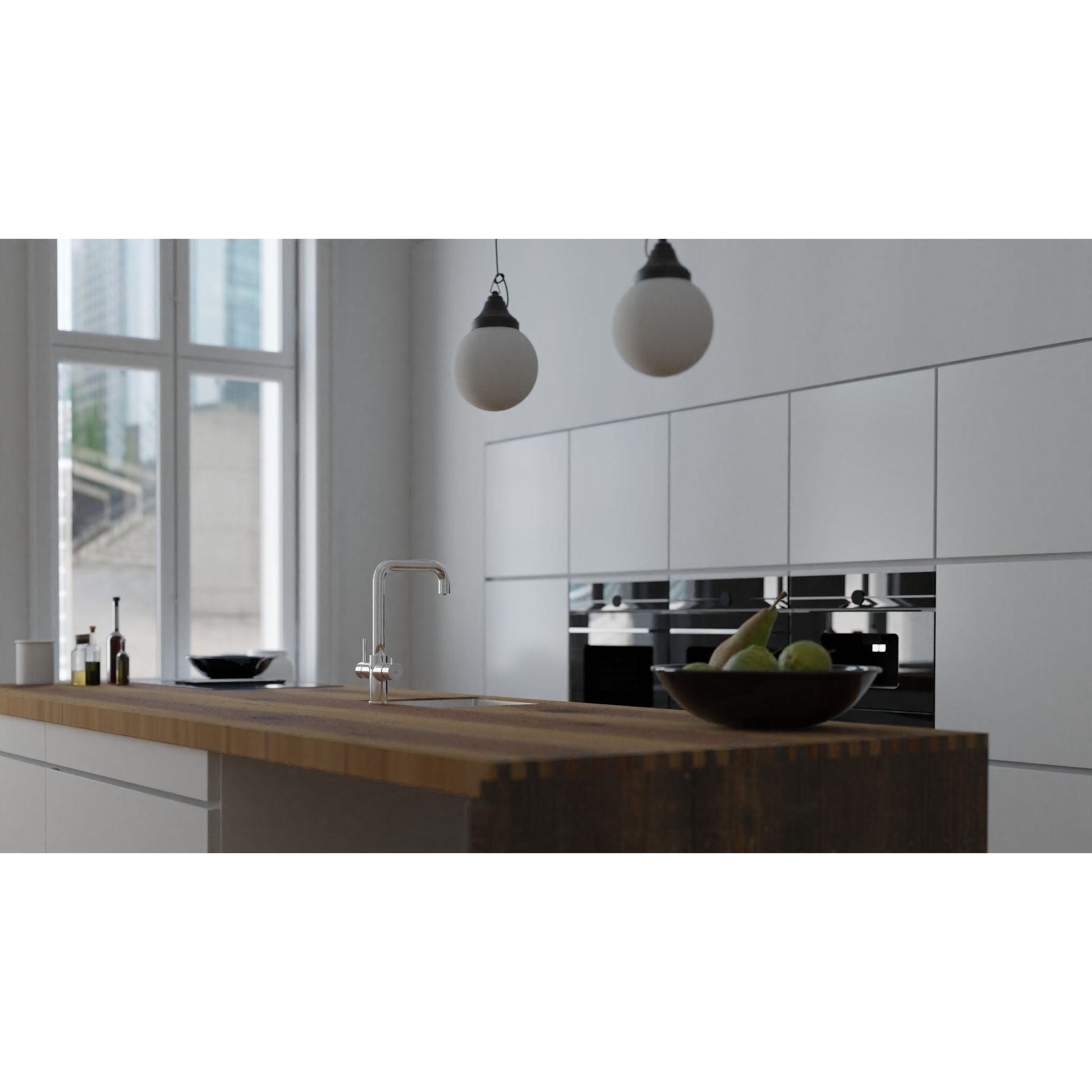 Ellsi 3 - in - 1 Instant Hot Water Tap Standard - Chrome finish in minimalist kitchen - The Tap Specialist