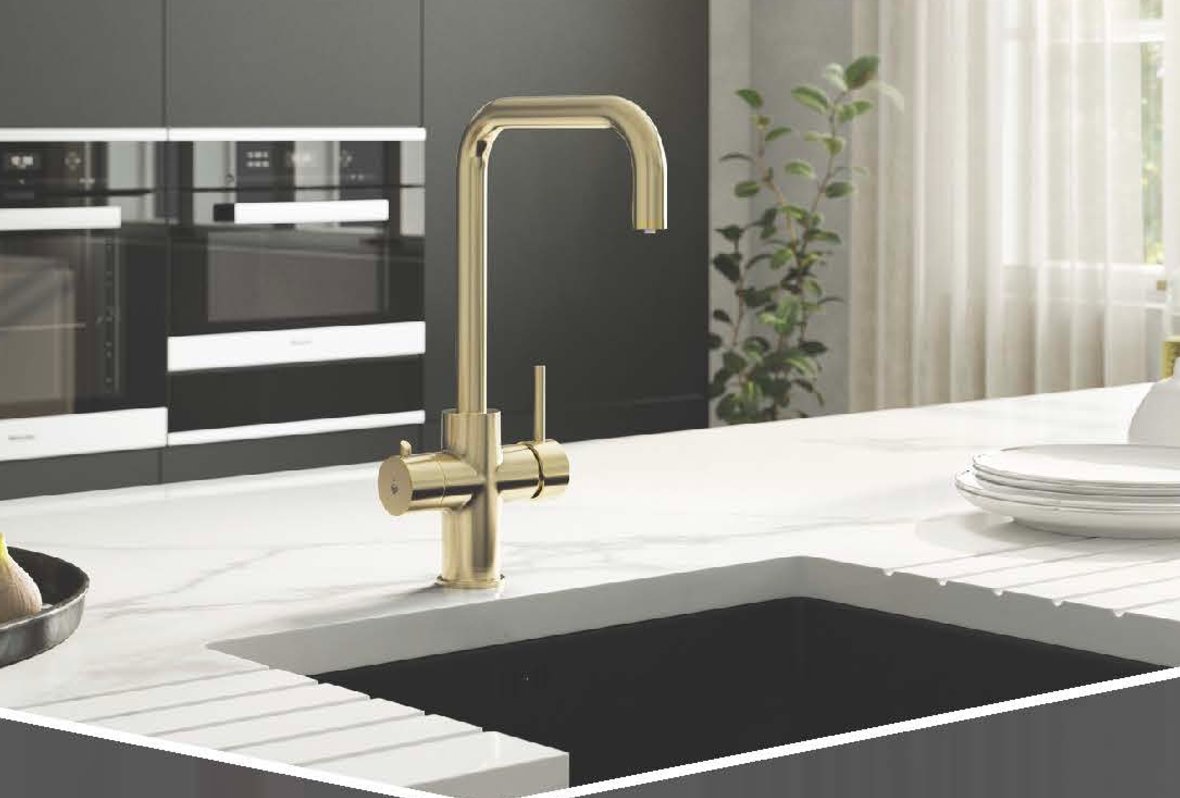 Ellsi 3 - in - 1 Instant Hot Water Tap Standard - Gold finish- The Tap Specialist