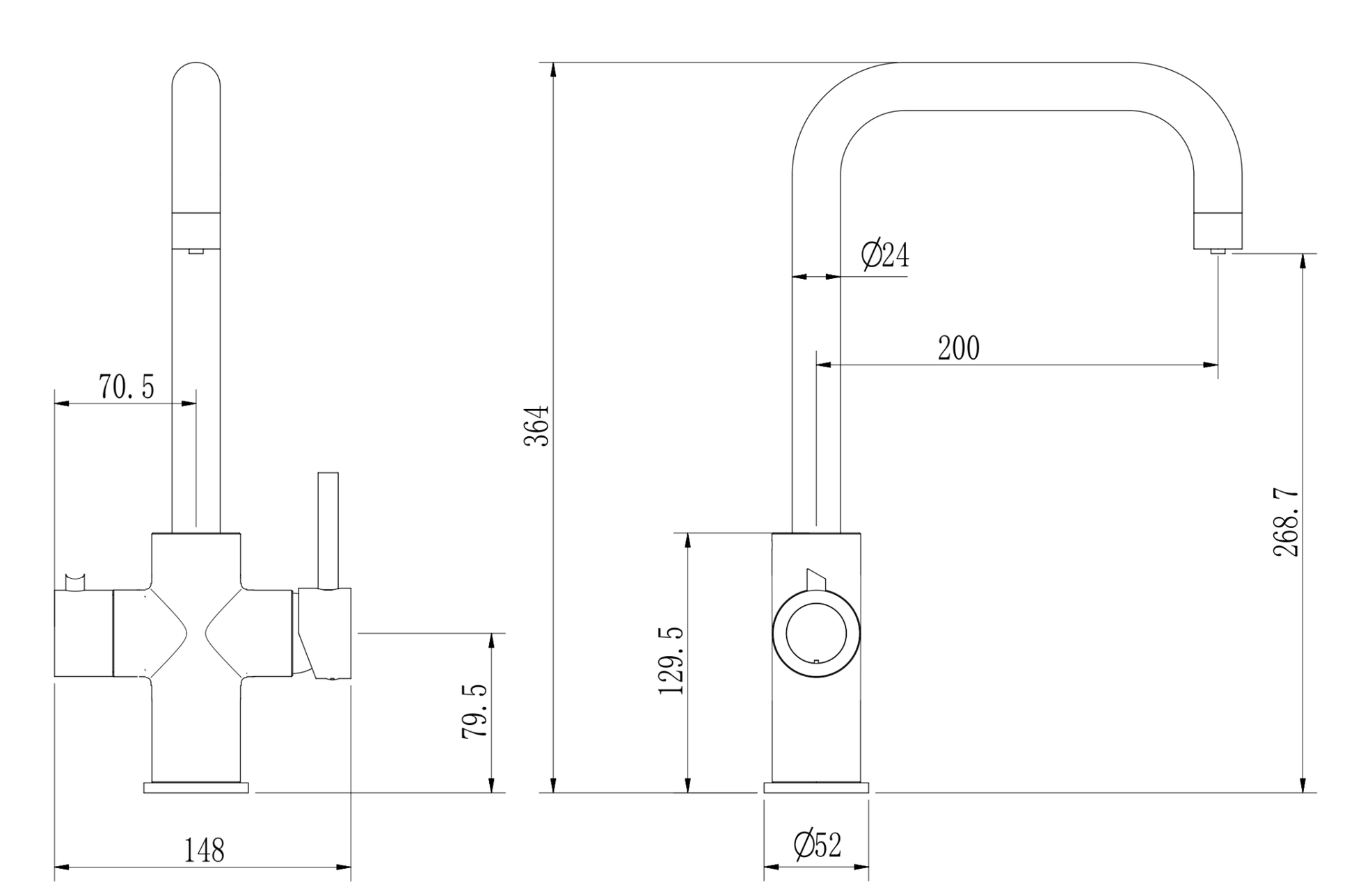 Ellsi 4 - in - 1 Instant Hot Water Kitchen Tap Kit - The Tap Specialist