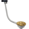 Ellsi Basket Strainer Kitchen Sink Waste with Round and Rectangular Overflow Plates - Gold - The Tap Specialist