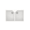 Ellsi Double Bowl White Belfast Comite Kitchen Sink with Waste and Overflow - The Tap Specialist