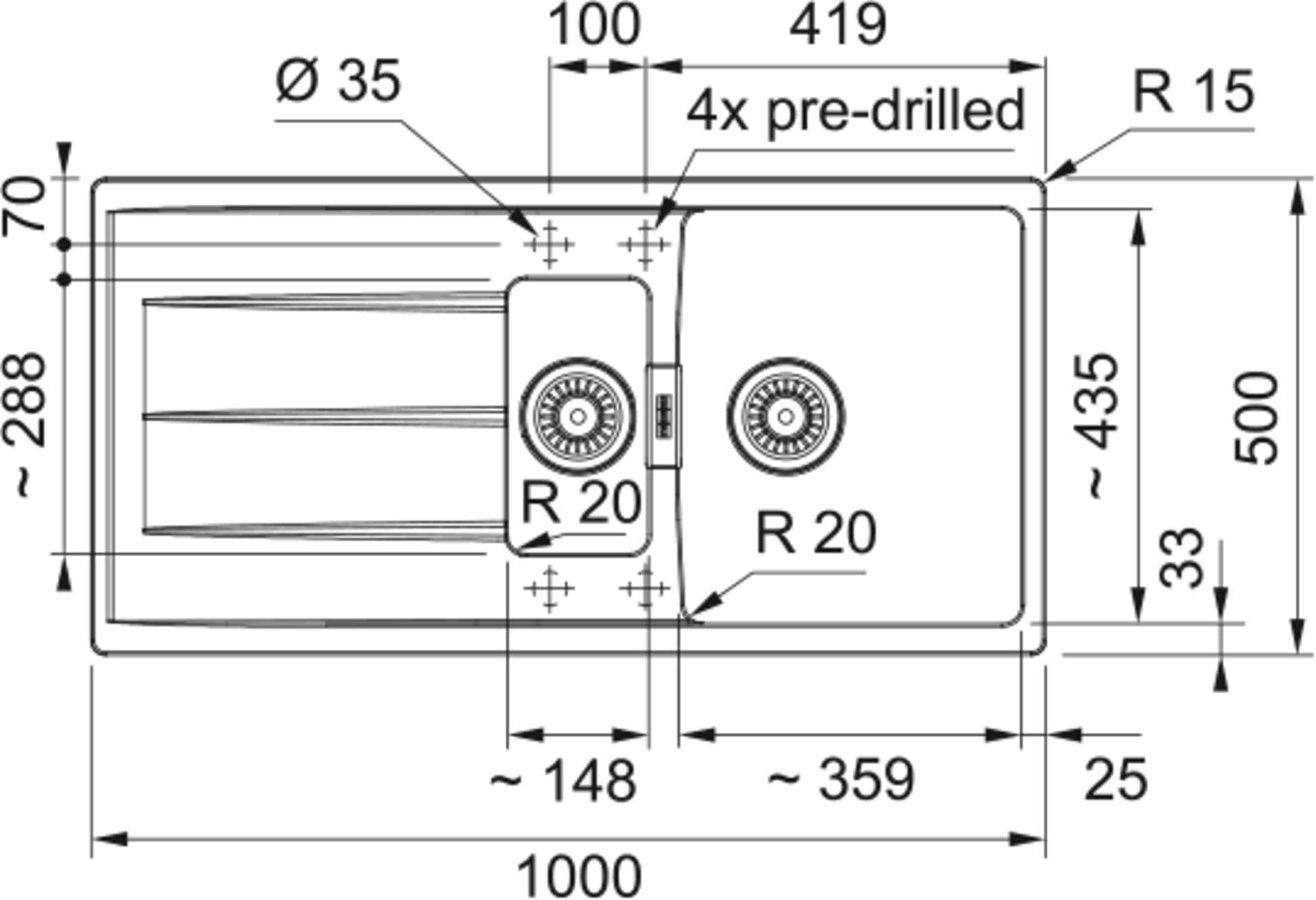 Franke Centro CNG 651 - 100 Fragranite Reversible Sink - The Tap Specialist