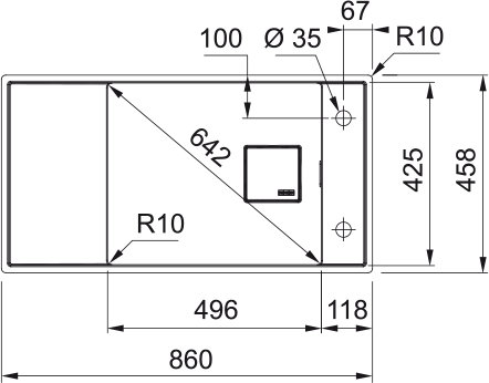 Franke Fresno FSG 111 Undermount 1.0 Bowl Kitchen Sink Reversible - The Tap Specialist