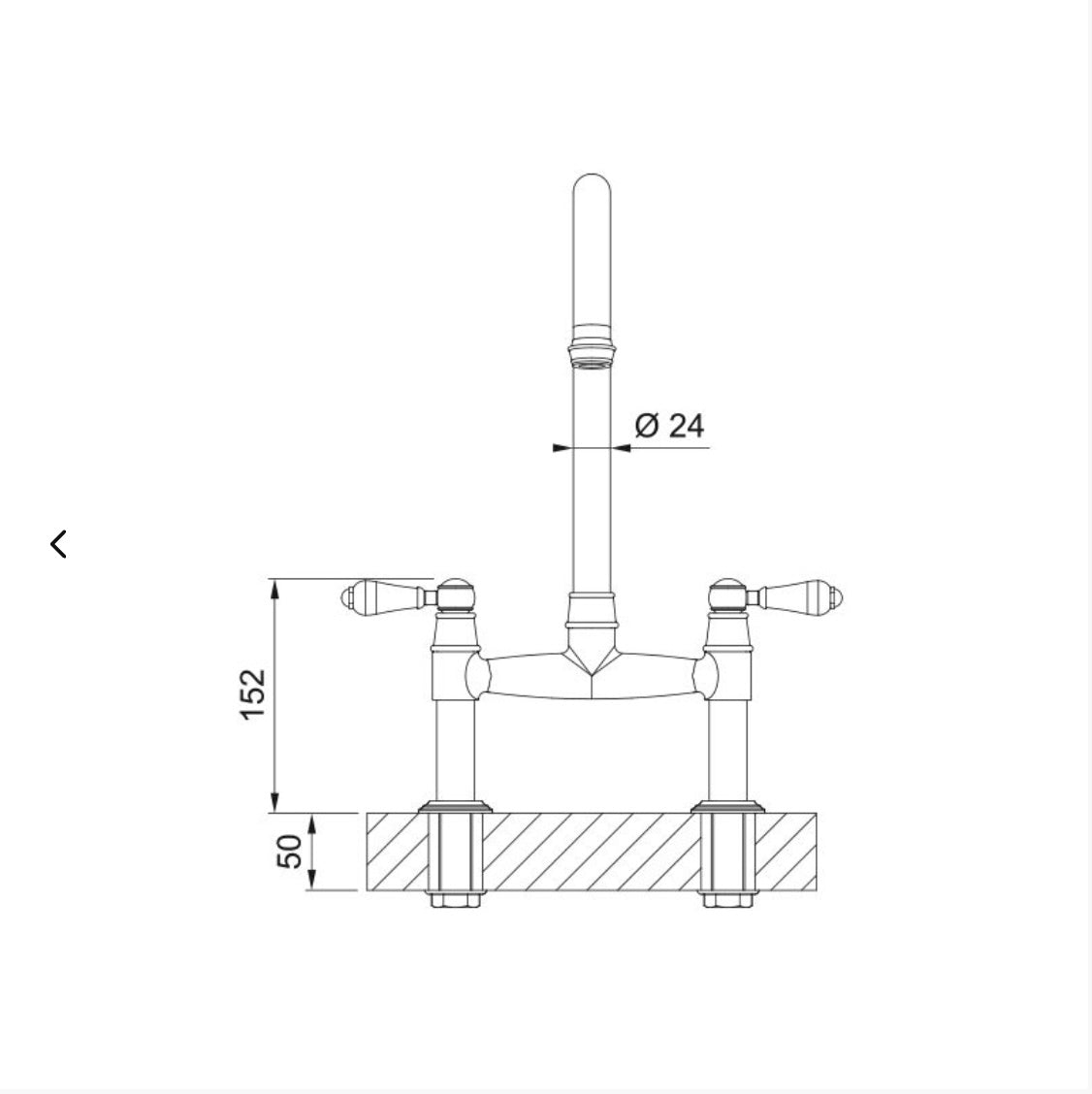 Franke Gloriana Classic Bridge Lever J Spout Swivel Brass Kitchen Tap - The Tap Specialist