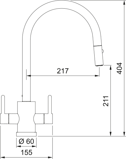 Franke Krios J Spout Pull Out Spray Chrome - The Tap Specialist