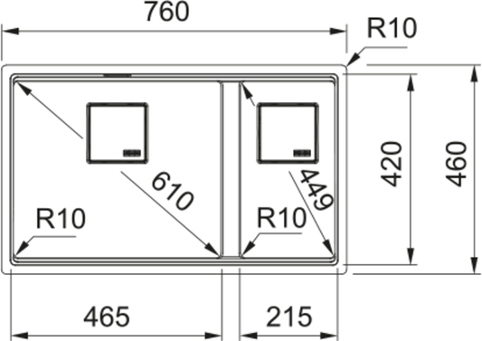 Ellsi Comite 1.5 Bowl Kitchen Sink Diagram
