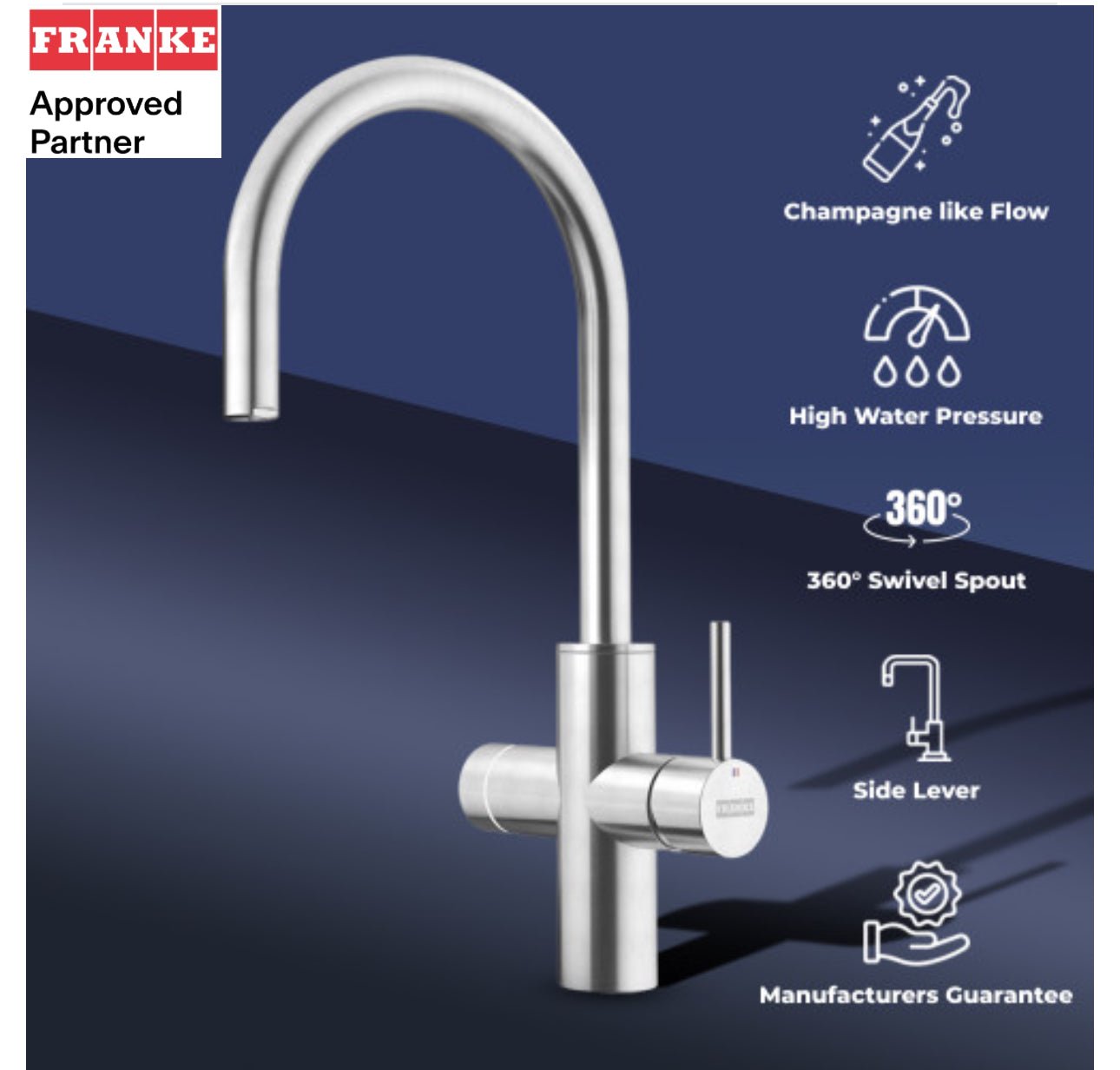 Franke Mythos Water Hub 6 - in - 1 Electronic Stainless Steel - The Tap Specialist