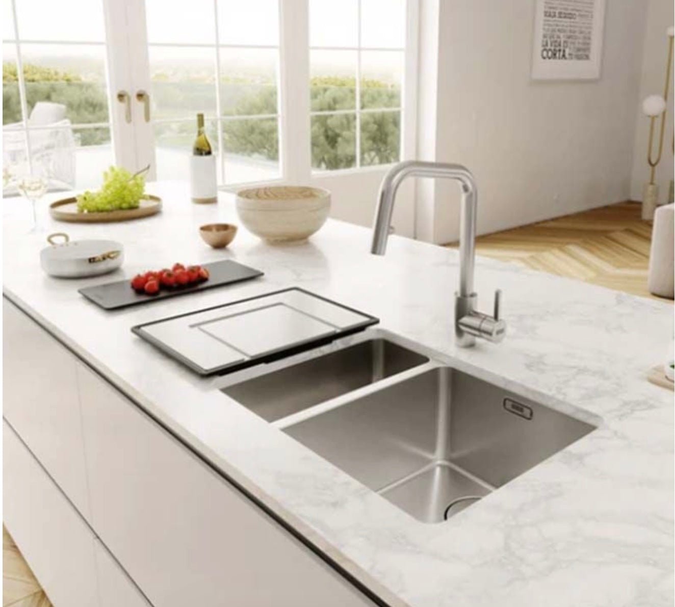 Franke MYX 160 - 50 - 16 Mythos 1.5 Bowl Undermount Sink | Stainless Steel - The Tap Specialist