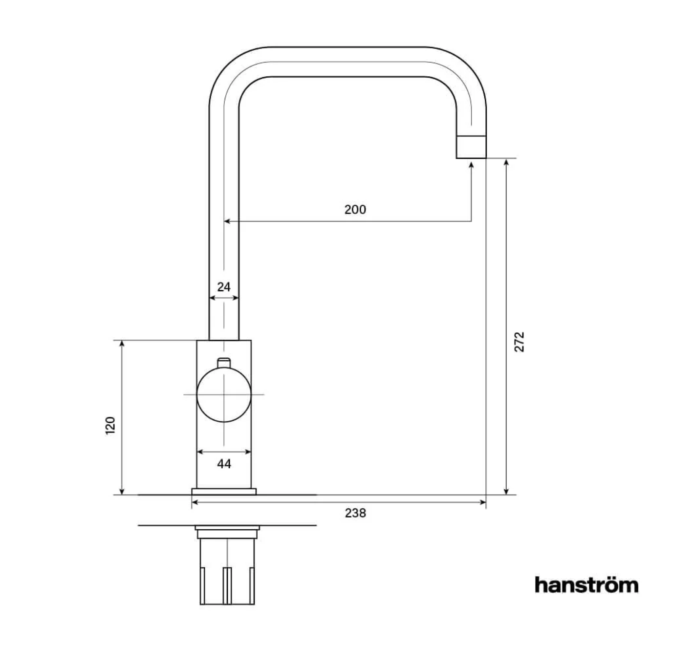 Hanstrom Lunen Brushed Brass - The Tap Specialist