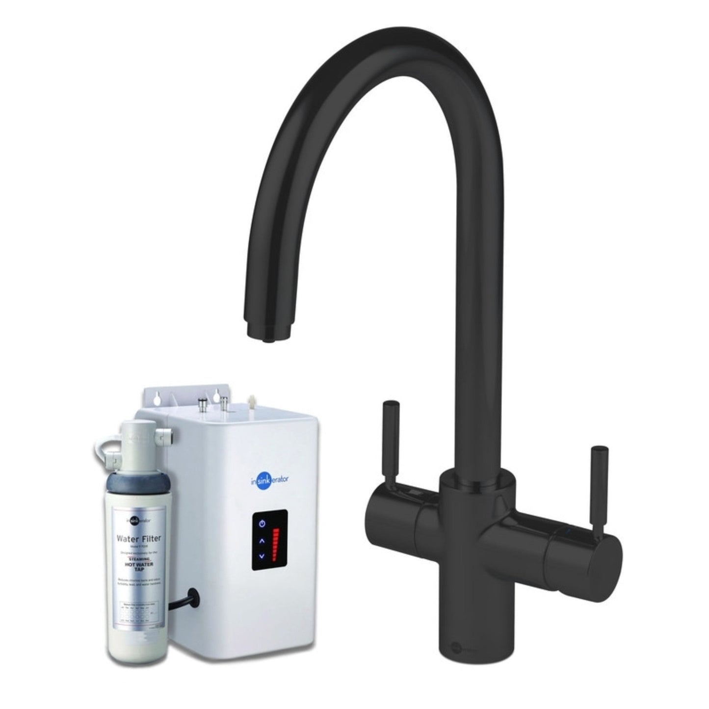 InSinkErator 3N1 J Shape Steaming Hot Tap with NeoTank And Filter Kit - The Tap Specialist