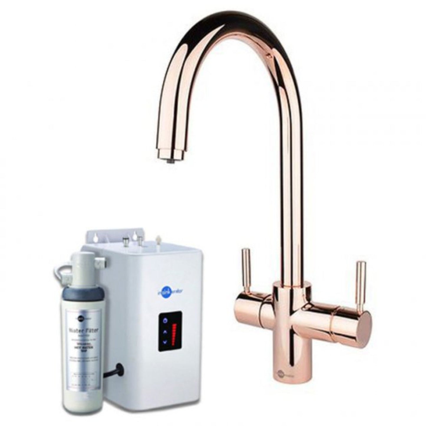 InSinkErator 3N1 J Shape Steaming Hot Tap with NeoTank And Filter Kit - The Tap Specialist