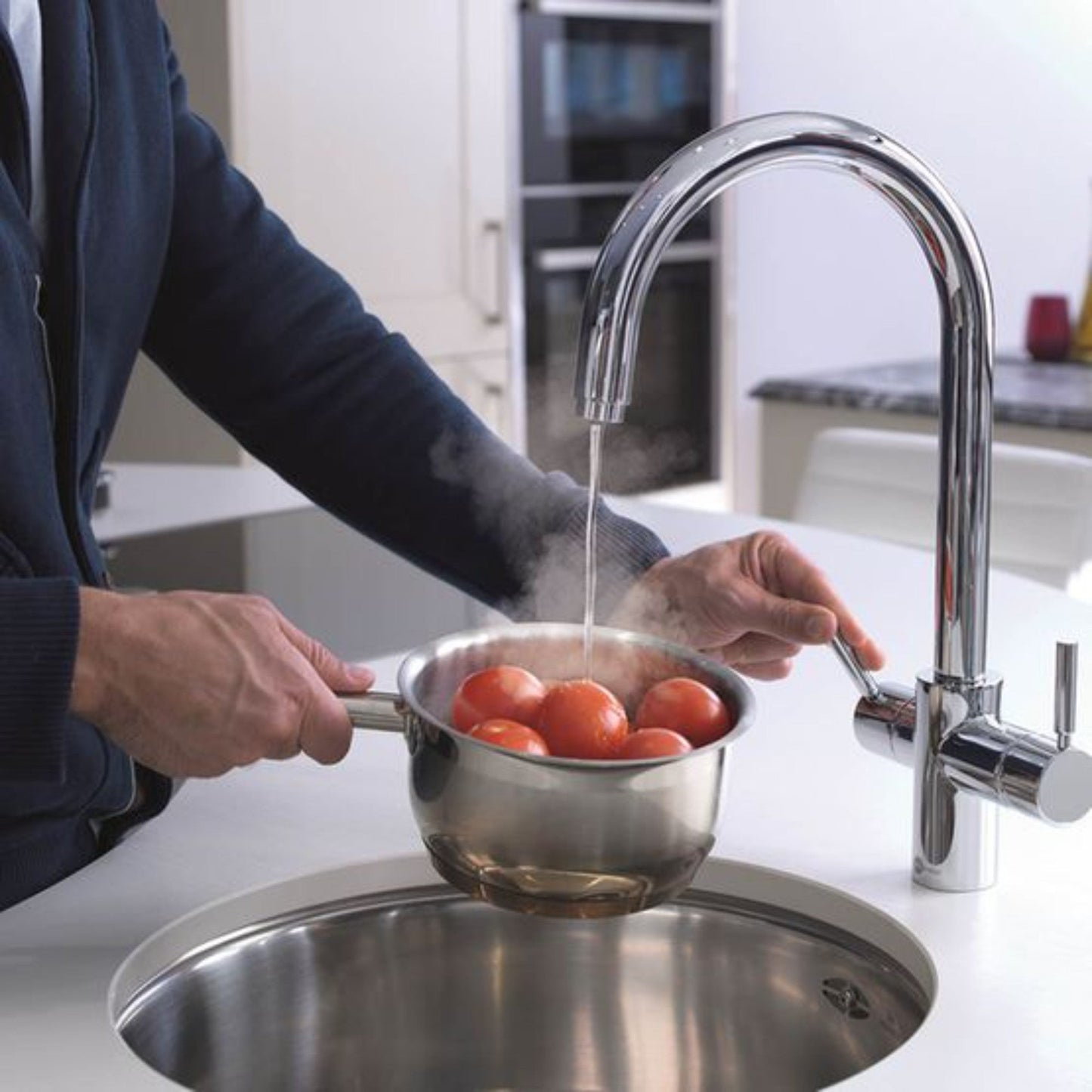 InSinkErator 3N1 J Shape Steaming Hot Tap with NeoTank And Filter Kit - The Tap Specialist