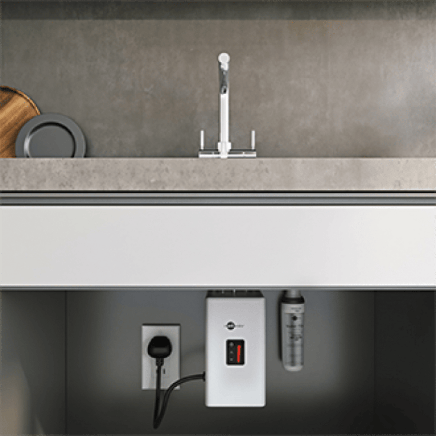 InSinkErator Hot Water Tap installed with neo tank and filter.