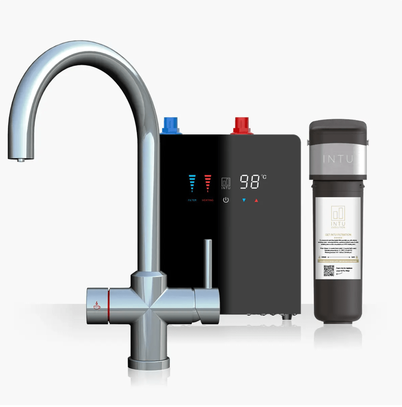 Intu Digital 4OUR Chrome & Nexus 4 - 1 Swan Instant Boiling Water Tap - The Tap Specialist