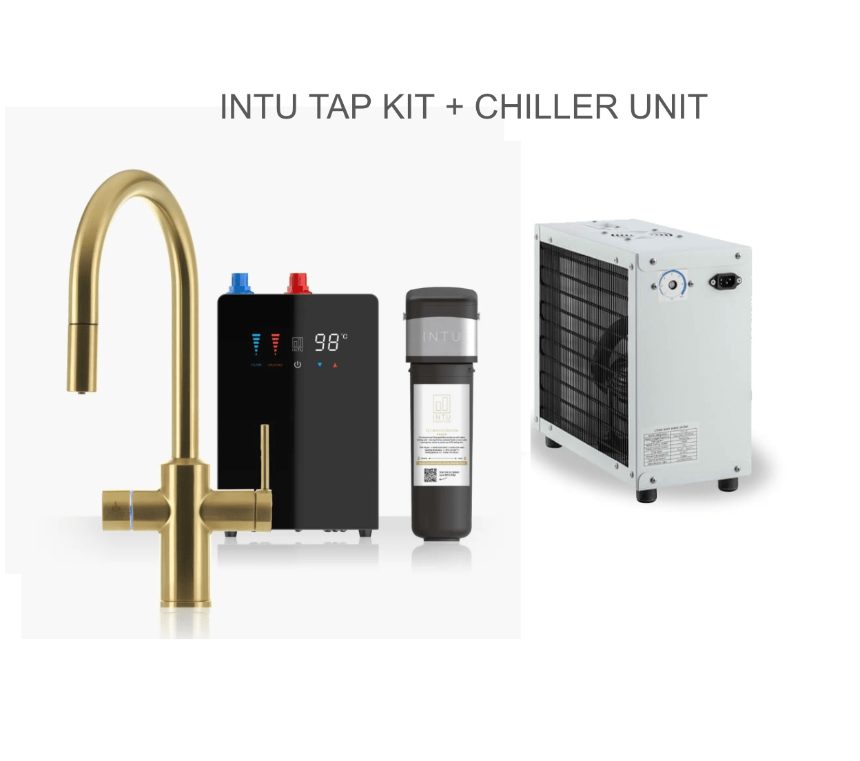 INTU Digital Sovereign 4 - in - 1 Pull Down Swan Instant Boiling Water Tap – 4.0L Nexus Tank - The Tap Specialist