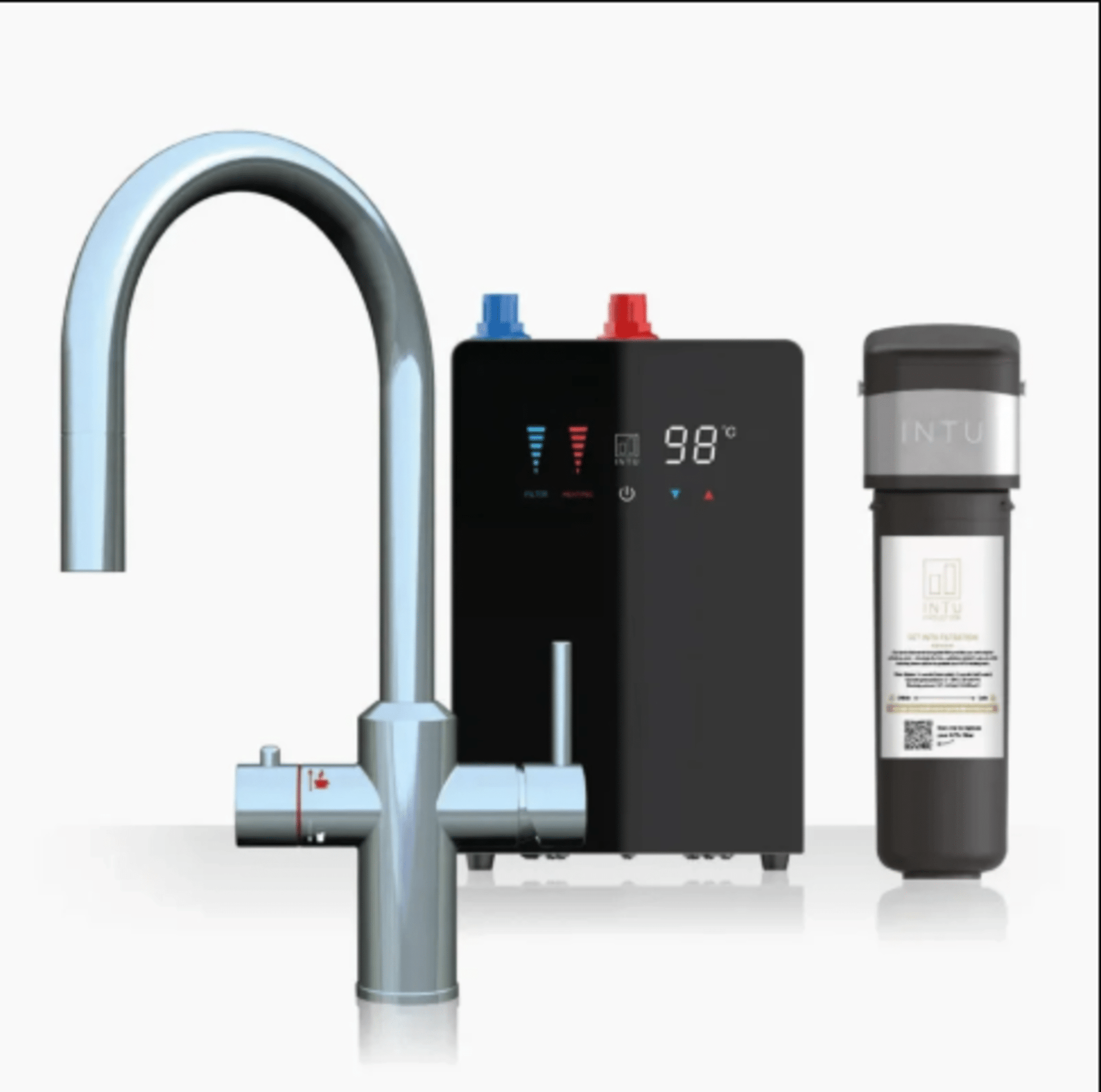 Intu Sovereign & Nexus 4 - 1 Pull Down Swan Instant Boiling Water Tap - The Tap Specialist