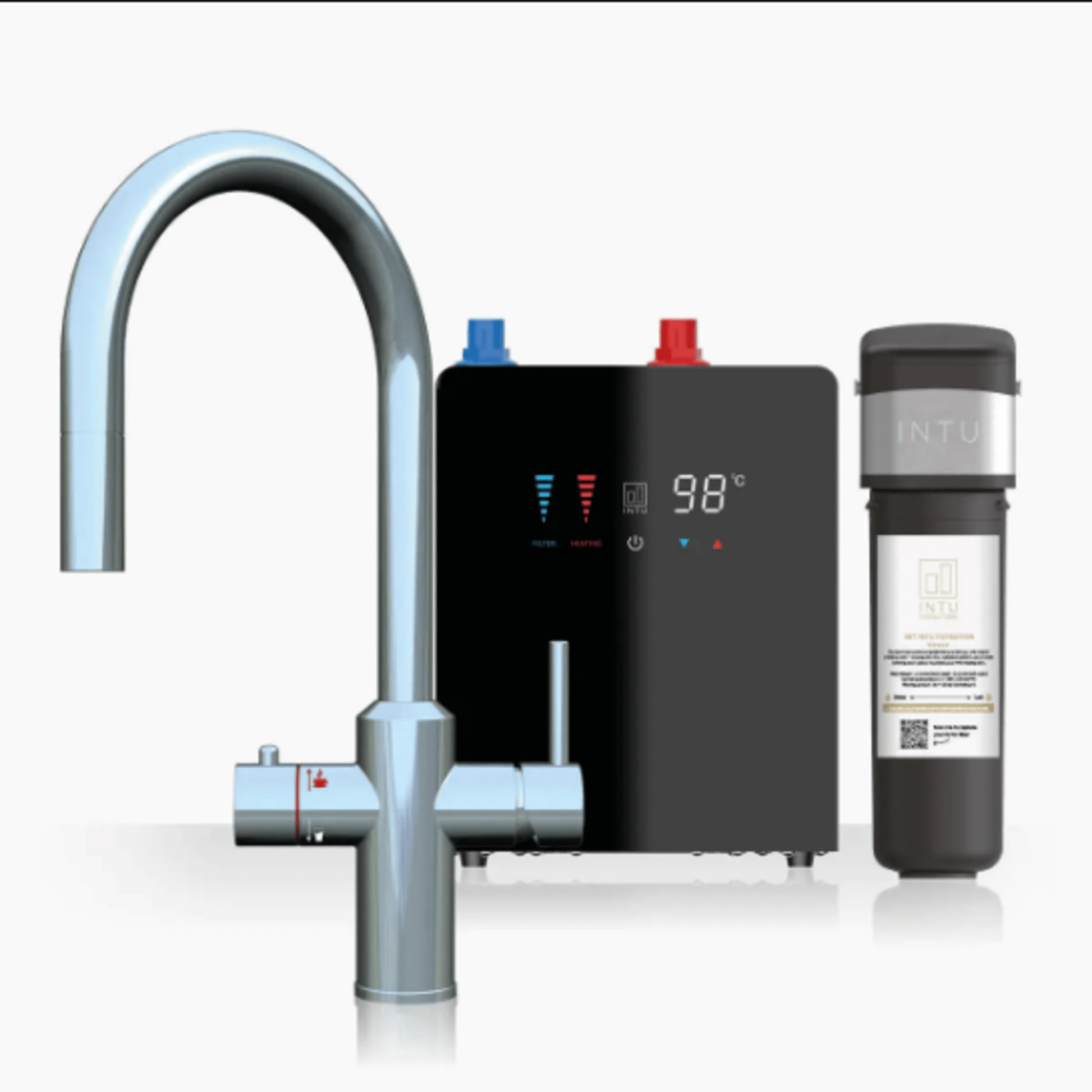 Intu Sovereign & Nexus 4 - 1 Pull Down Swan Instant Boiling Water Tap - The Tap Specialist