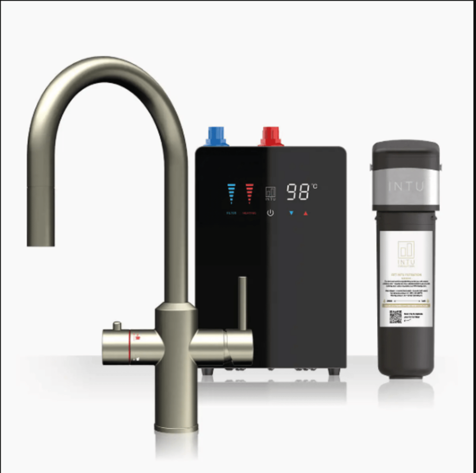 Intu Sovereign & Nexus 4 - 1 Pull Down Swan Instant Boiling Water Tap - The Tap Specialist