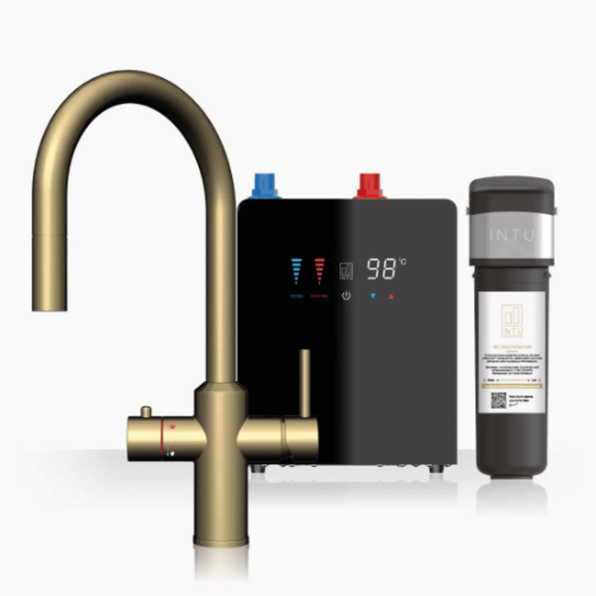 Intu Sovereign & Nexus 4 - 1 Pull Down Swan Instant Boiling Water Tap - The Tap Specialist