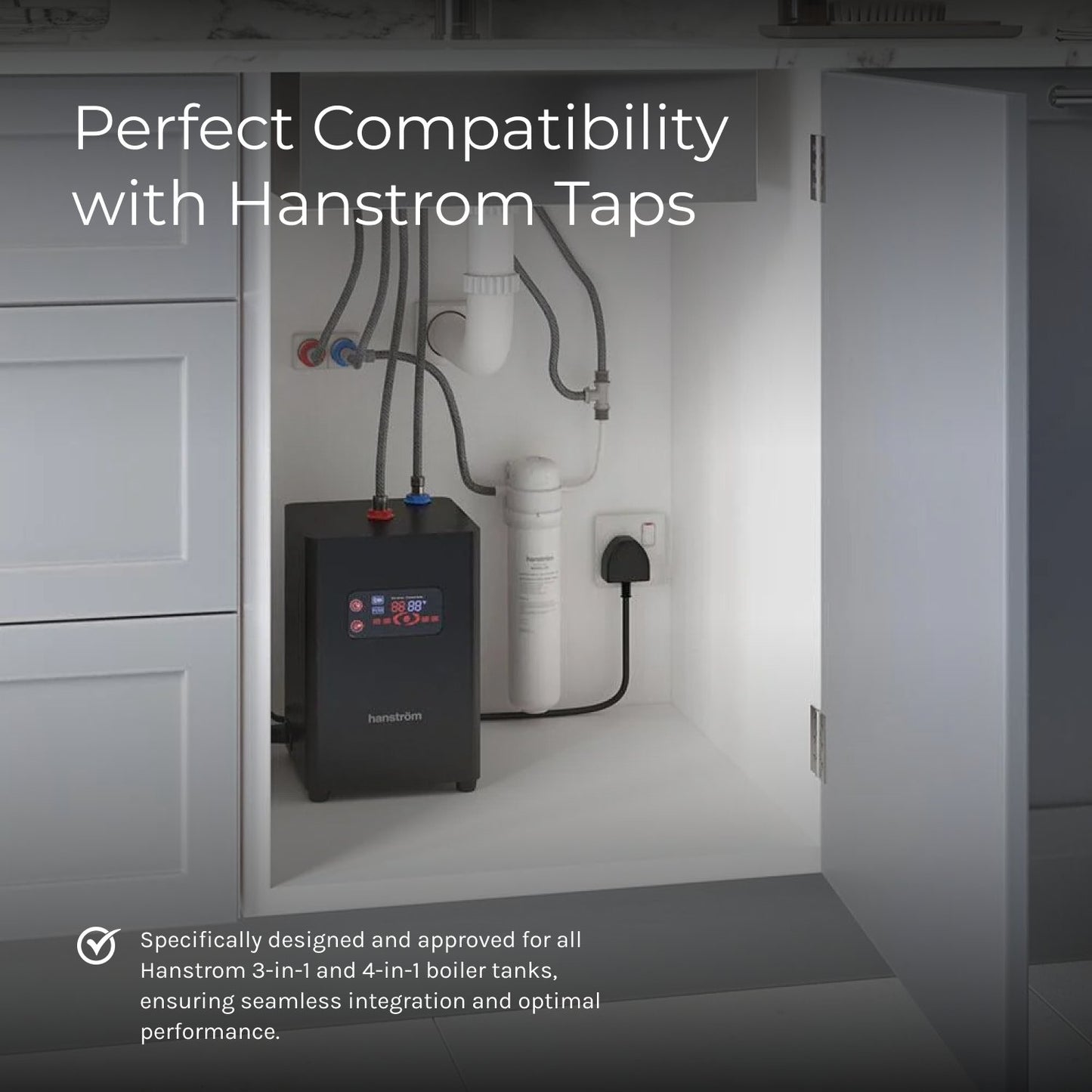 K5 Hanstrom Replacement Carbon Pure Water Filter x3 for Instant Boiling Water Taps - The Tap Specialist