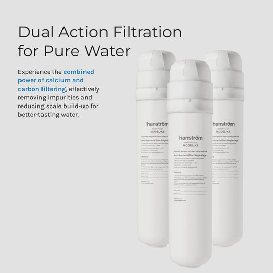 K5 Hanstrom Replacement Carbon Pure Water Filter x3 for Instant Boiling Water Taps - The Tap Specialist