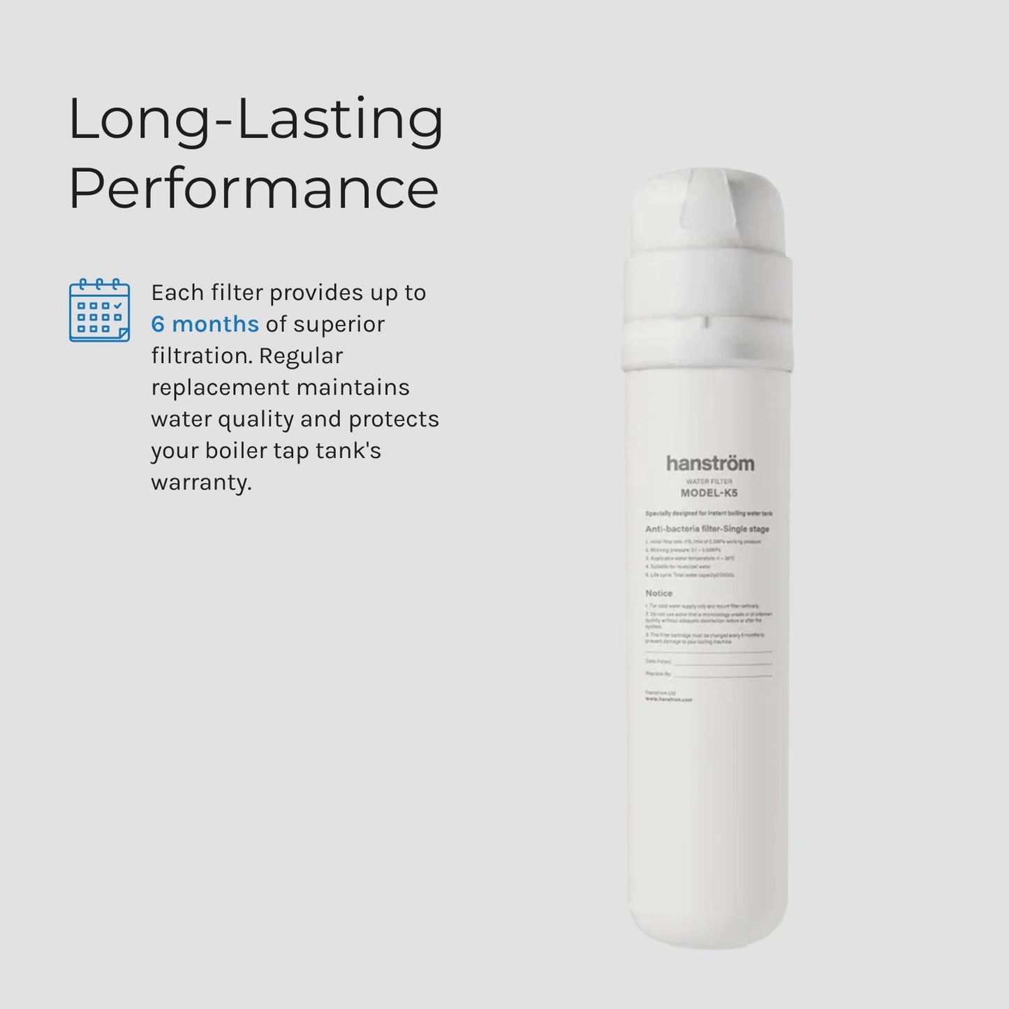 K5 Hanstrom Replacement Carbon Pure Water Filter x3 for Instant Boiling Water Taps - The Tap Specialist