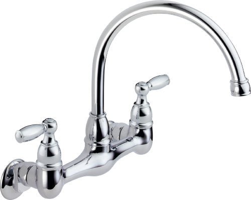 Peerless Claymore 2 - Handle Wall - Mount Kitchen Sink Faucet, Chrome - The Tap Specialist