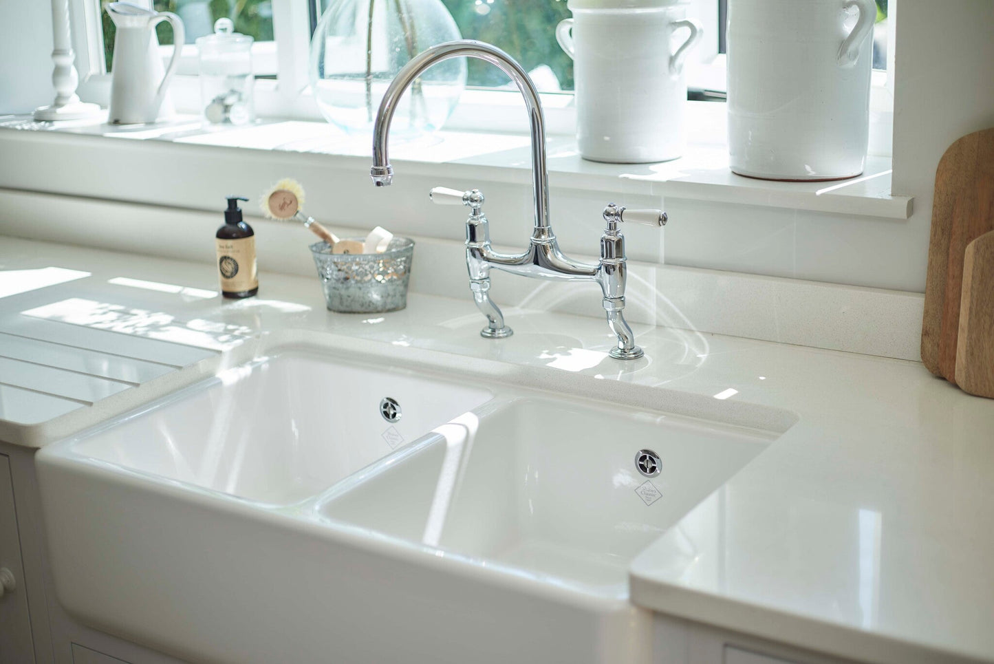 Perrin & Rowe Ionian Bridge Sink Mixer Lever Tap 4193 - The Tap Specialist