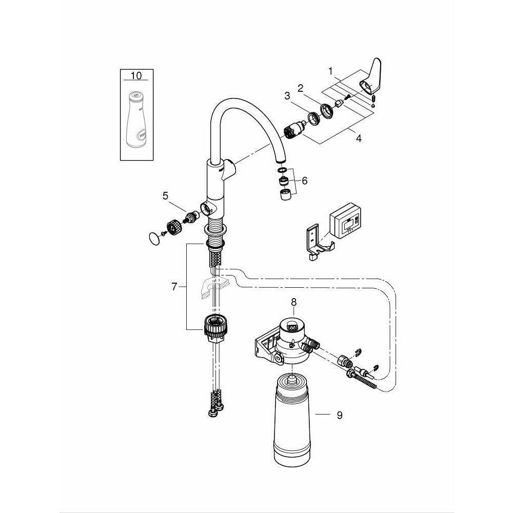 Grohe Blue Filter Water Pure Baucurve Starter Kit C - Spout - The Tap Specialist
