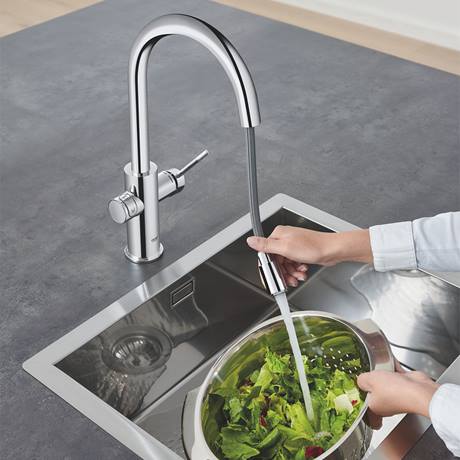 Pull Out Taps lifestyle image in use in kitchen- The Tap Specialist