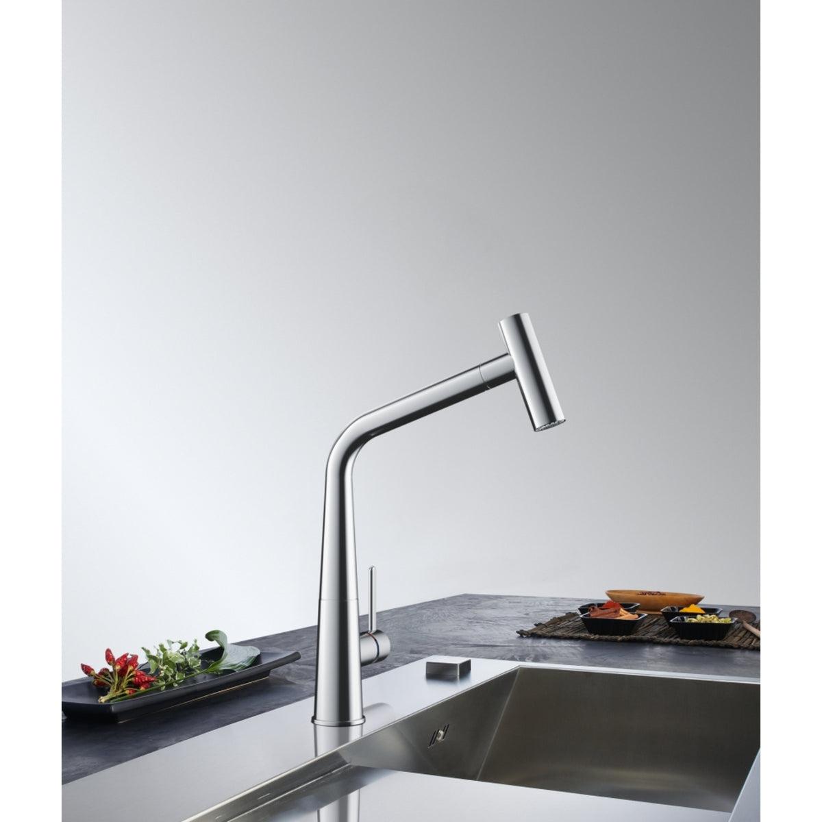 Franke Icon Pull-Out Double Jet Kitchen Tap Chrome | 360° Swivel Spray Mixer Tap