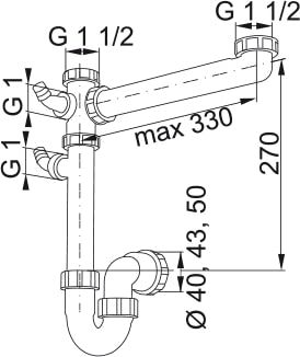 Franke Siphon 1 Plumbing Kit For 1 Bowl Kitchen Sink - 112.0059.946