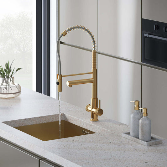 Hanström 3-in-1 Flex Touch Instant Boiling Water Tap - Brushed Gold