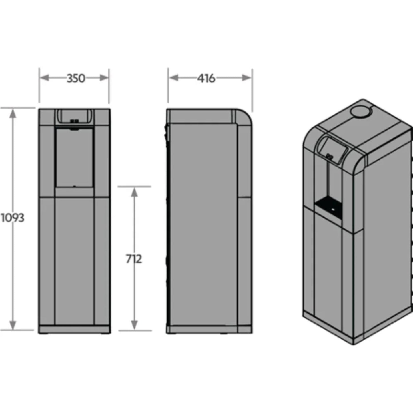Zip HydroChill Floor Standing Push Button UV Chilled Ambient