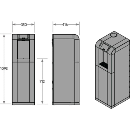 Zip HydroChill Floor Standing Push Button UV Chilled Ambient