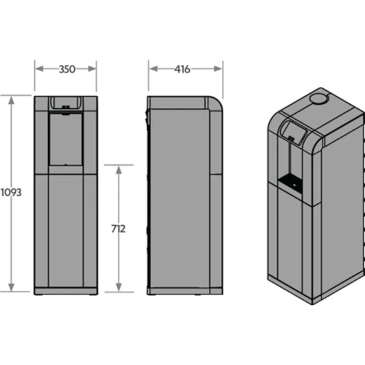 Zip HydroChill Floor Standing Push Button UV Chilled Ambient