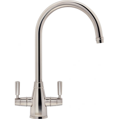 Franke Gloriana Twin Lever J-Spout Decor Steel Kitchen Tap