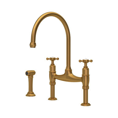 Perrin & Rowe Ionian Bridge Sink Mixer with Rinse (Crosstop) 4172