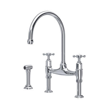 Perrin & Rowe Ionian Bridge Sink Mixer with Rinse (Crosstop) 4172